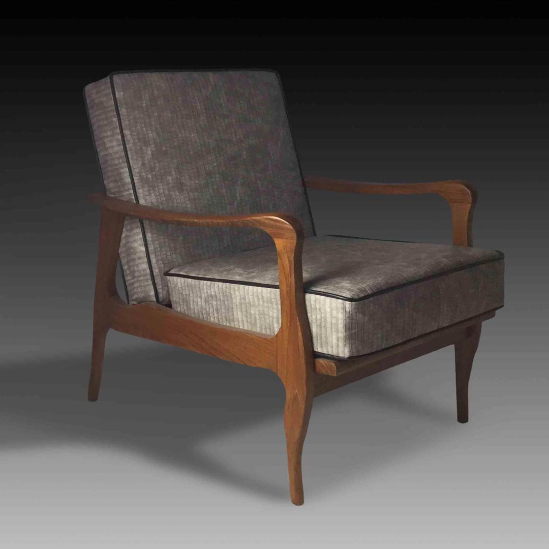 Emilio grey wooden armchair square