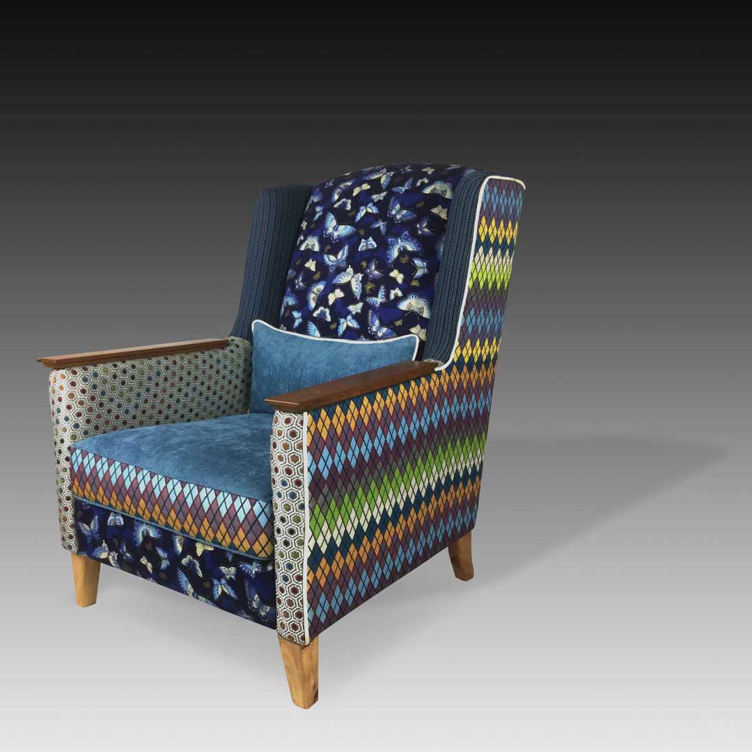 Karin blue armchair square