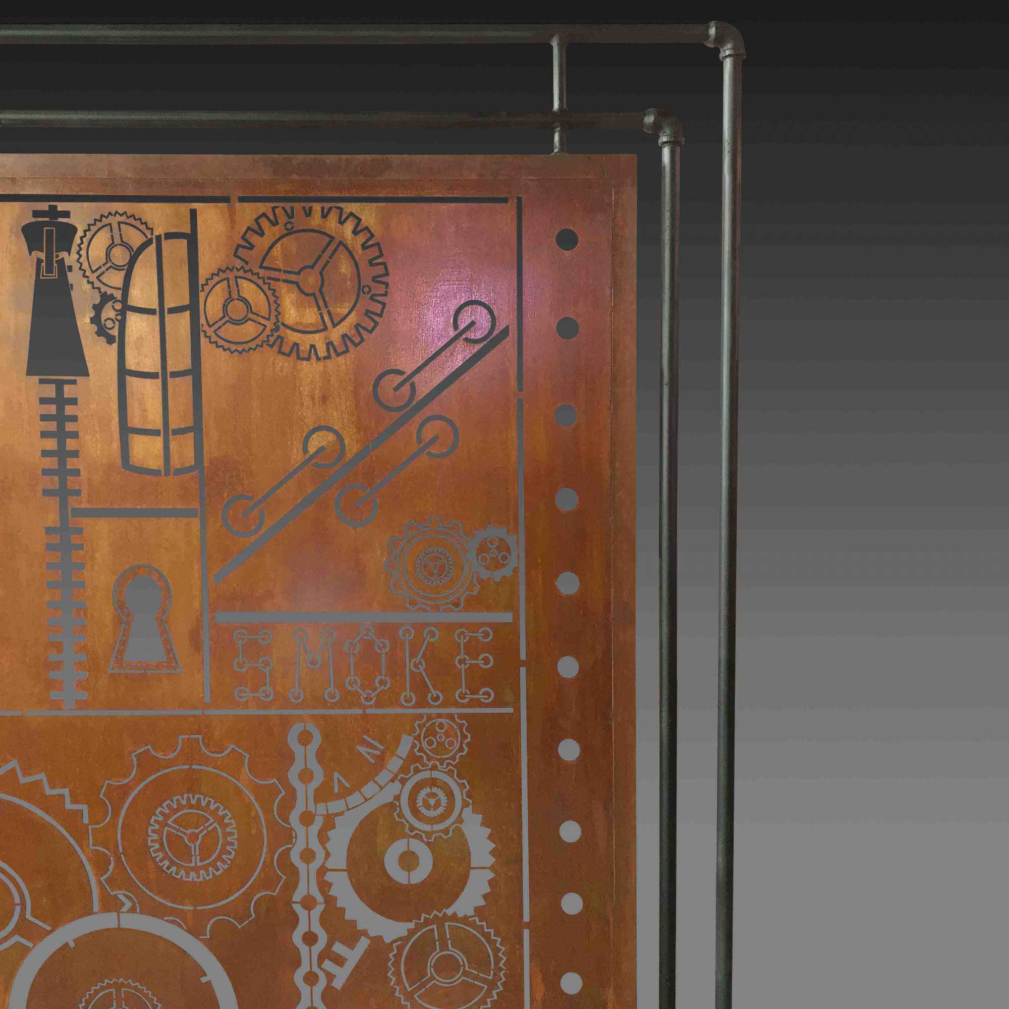 Steampunk metal divider