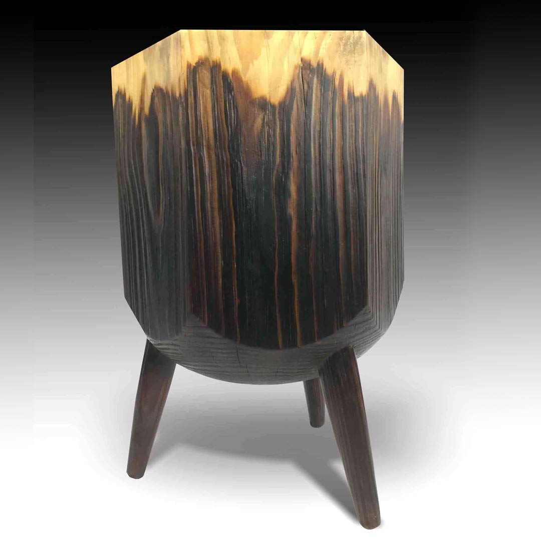 Hexagon organic solid wood stool coffee table