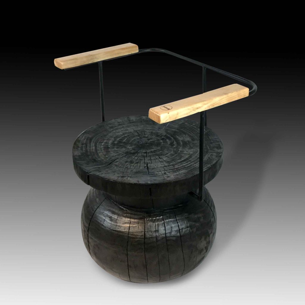 Zen furniture hydnum organic charred stool
