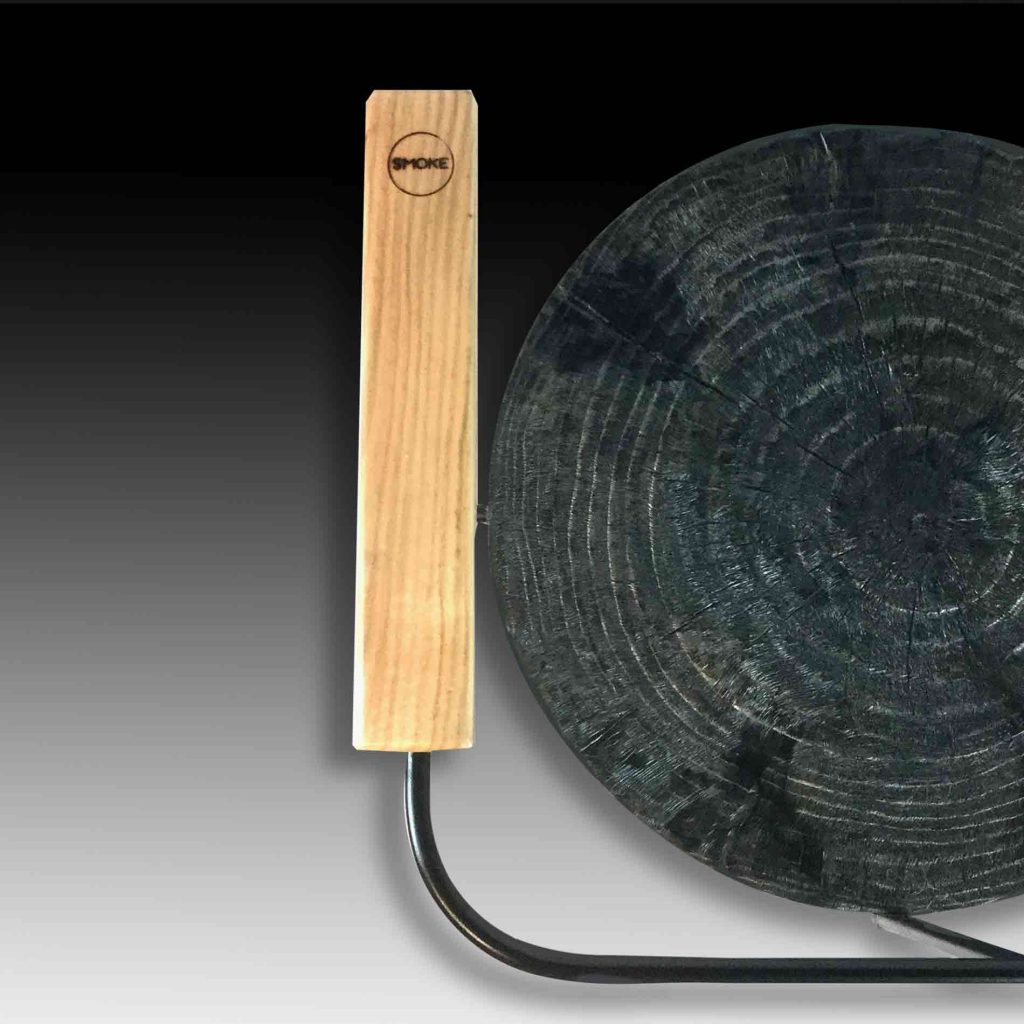 Zen furniture hydnum organic charred stool top view