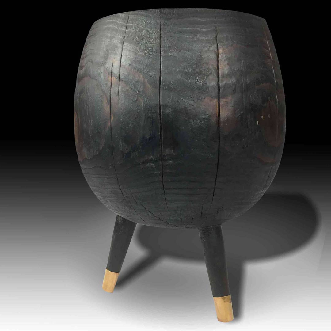 Zen furniture whiskey organic charred stool coffee table