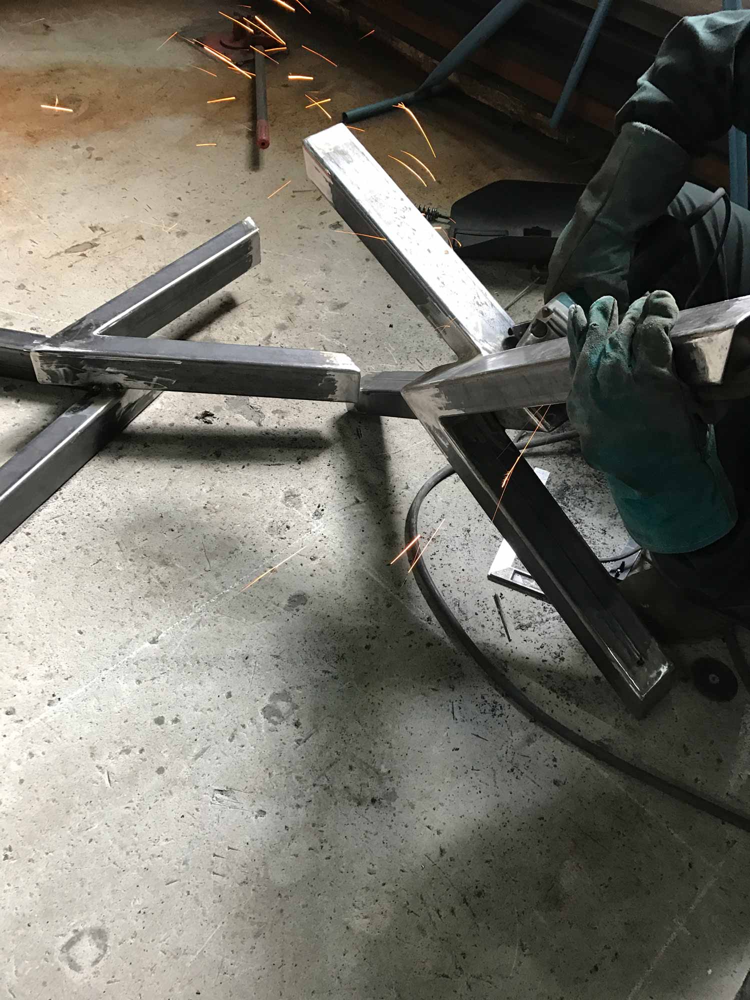 Bespoke metal stand on making