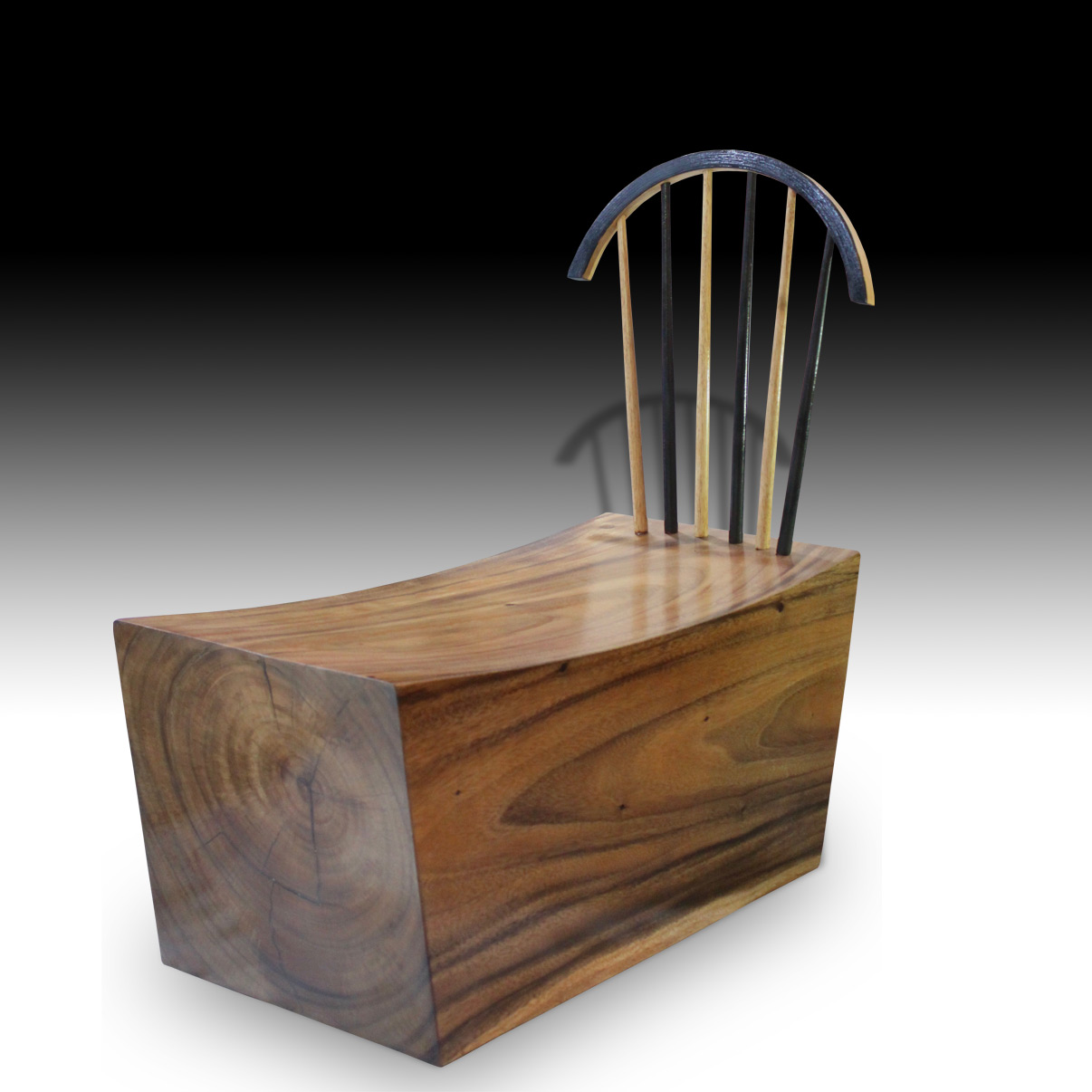 Log chair suar wood bench