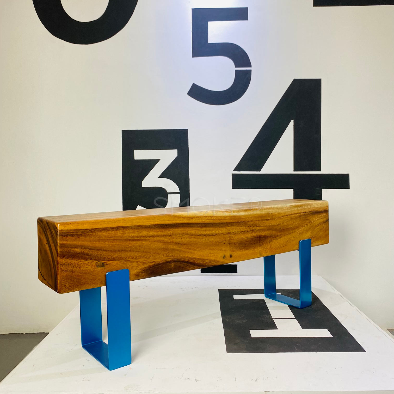 Logan aqua Suar wood bench