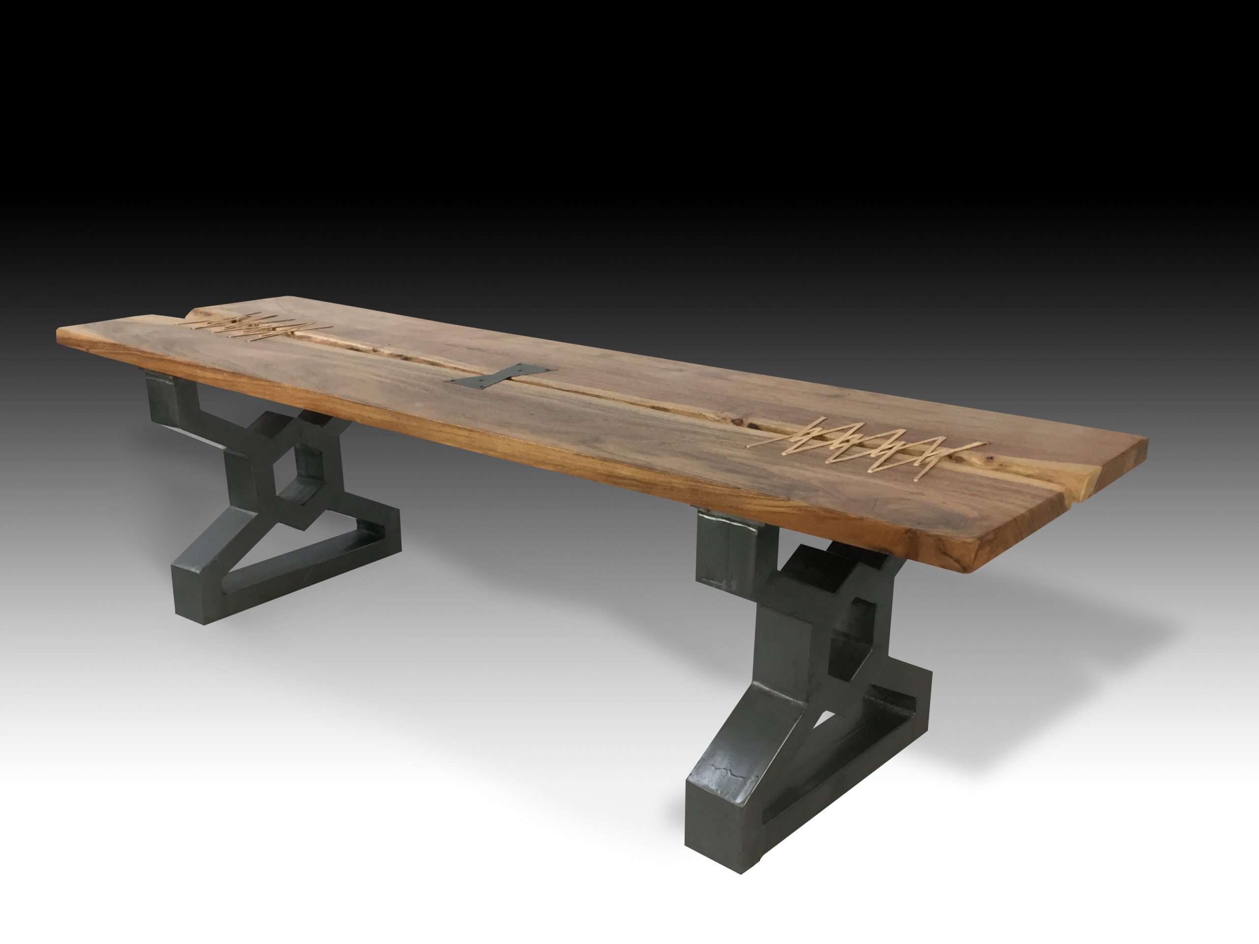 thanya live edge wooden bench