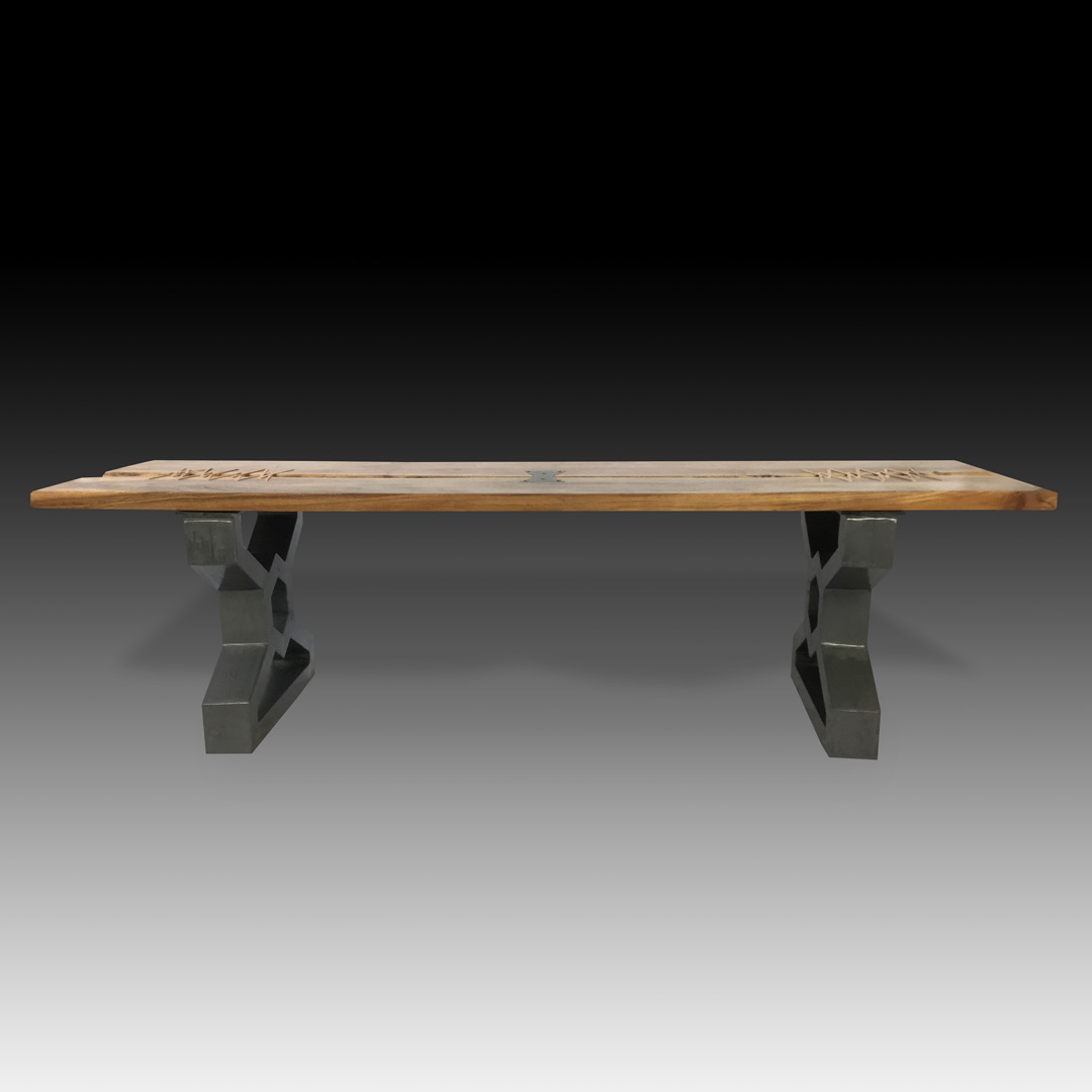 Thanya live edge wooden bench