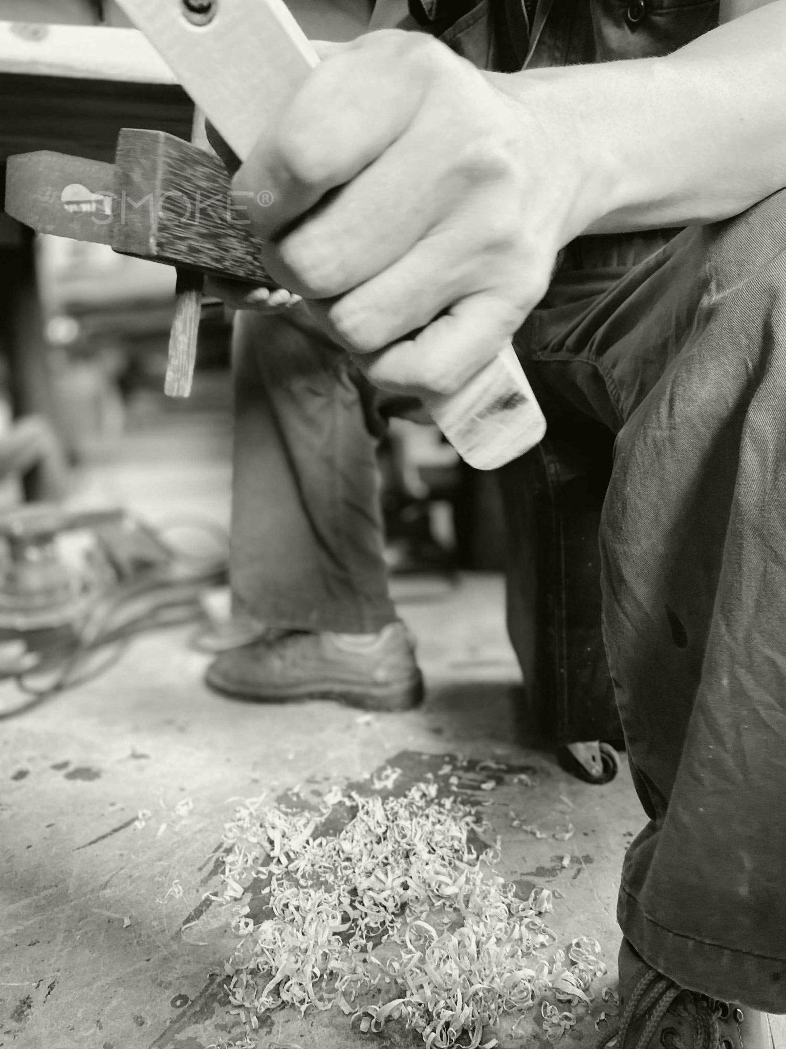 Handcrafted smoke black and white with watermark