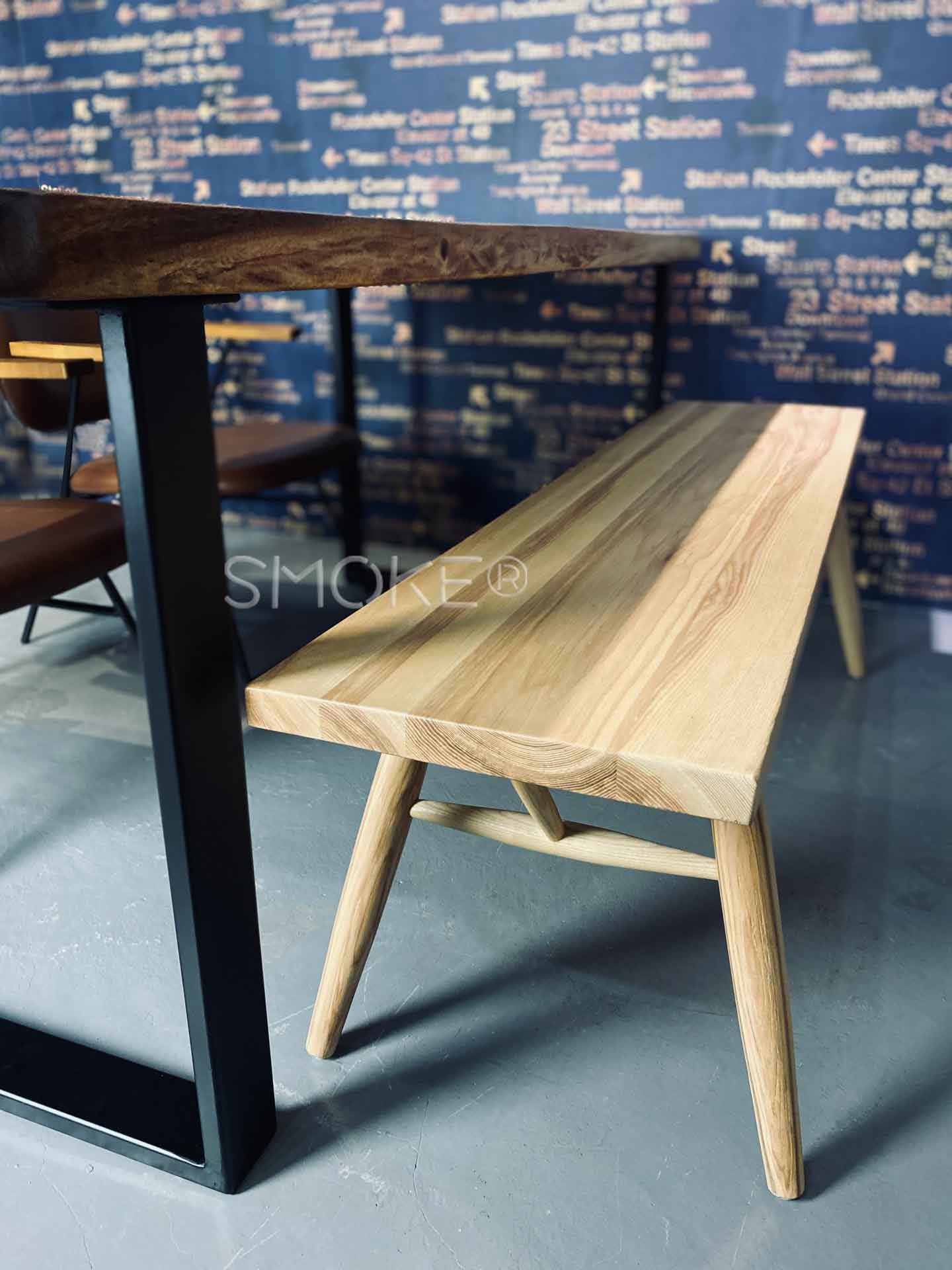 Colbie solid wood bench with dining table