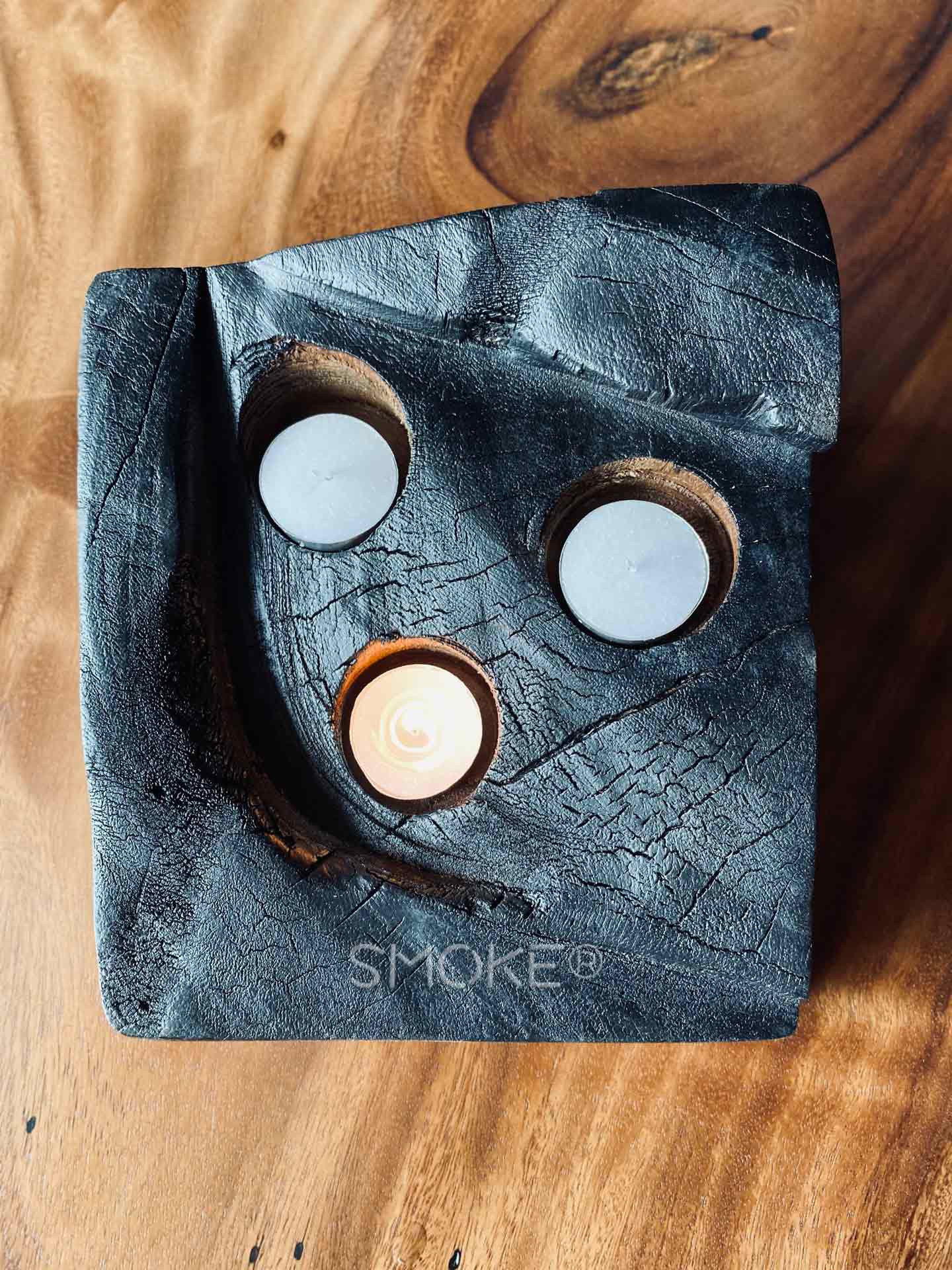 shou sugi ban nami candle holder