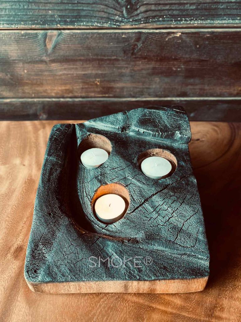 Shou Sugi Ban Nami Candle Holder