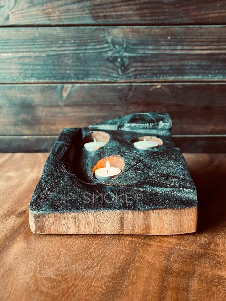 shou sugi ban nami candle holder