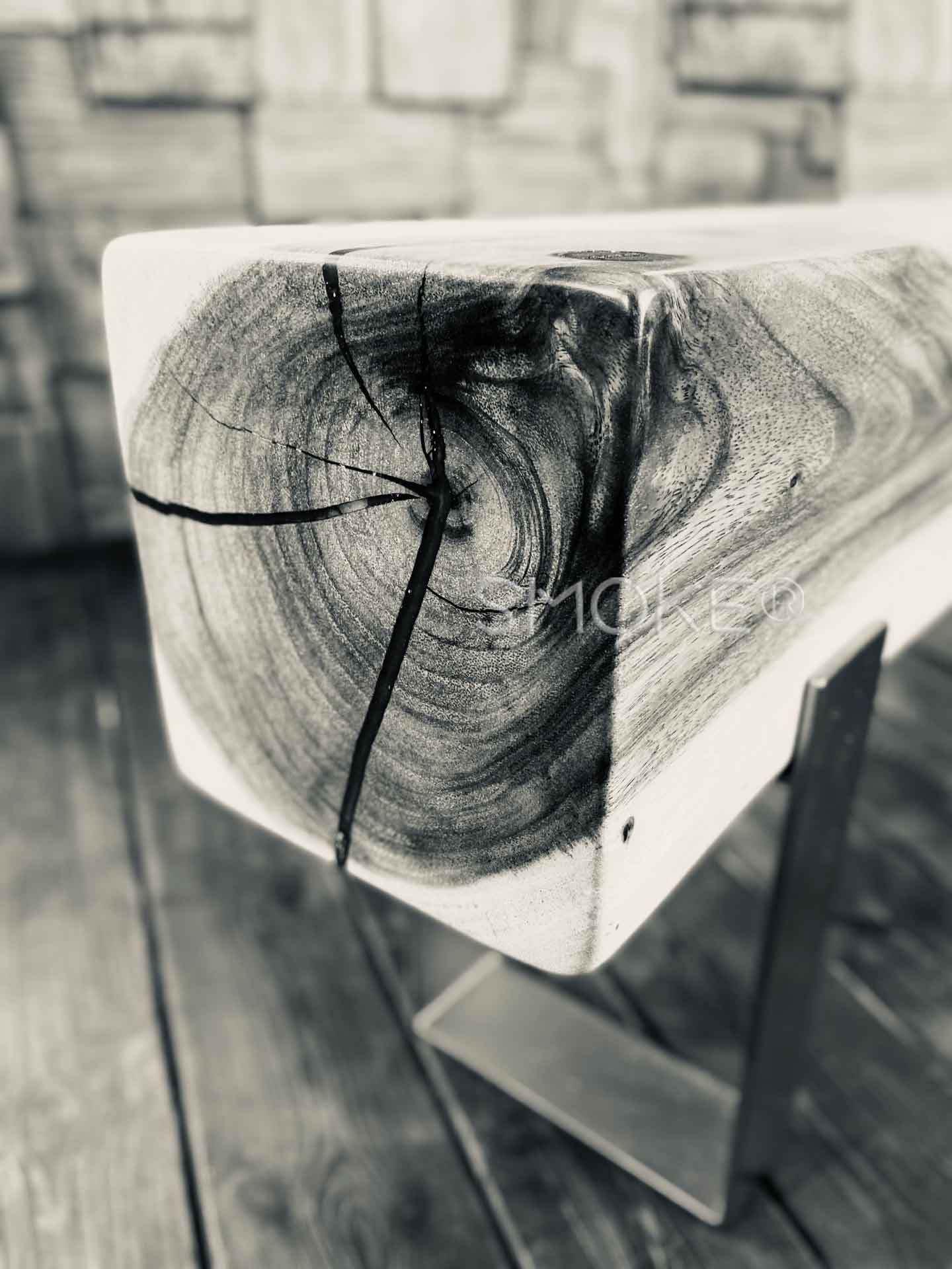 Logan Aqua Epoxy Suar Wood Bench