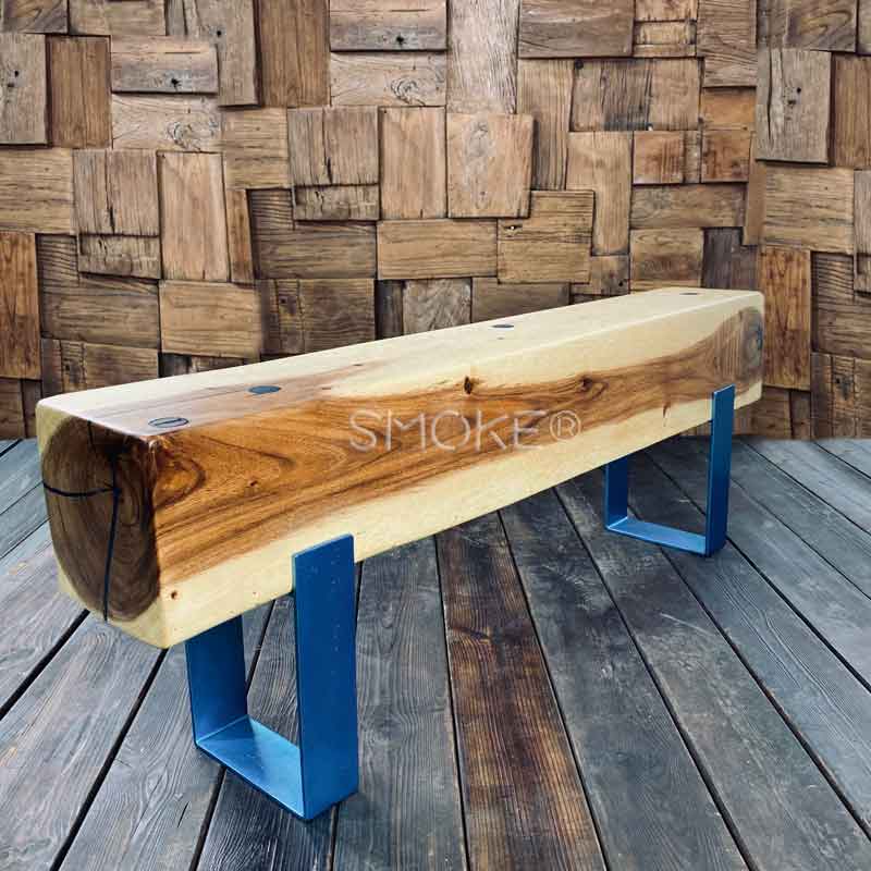 Logan Aqua Epoxy Suar Wood Bench