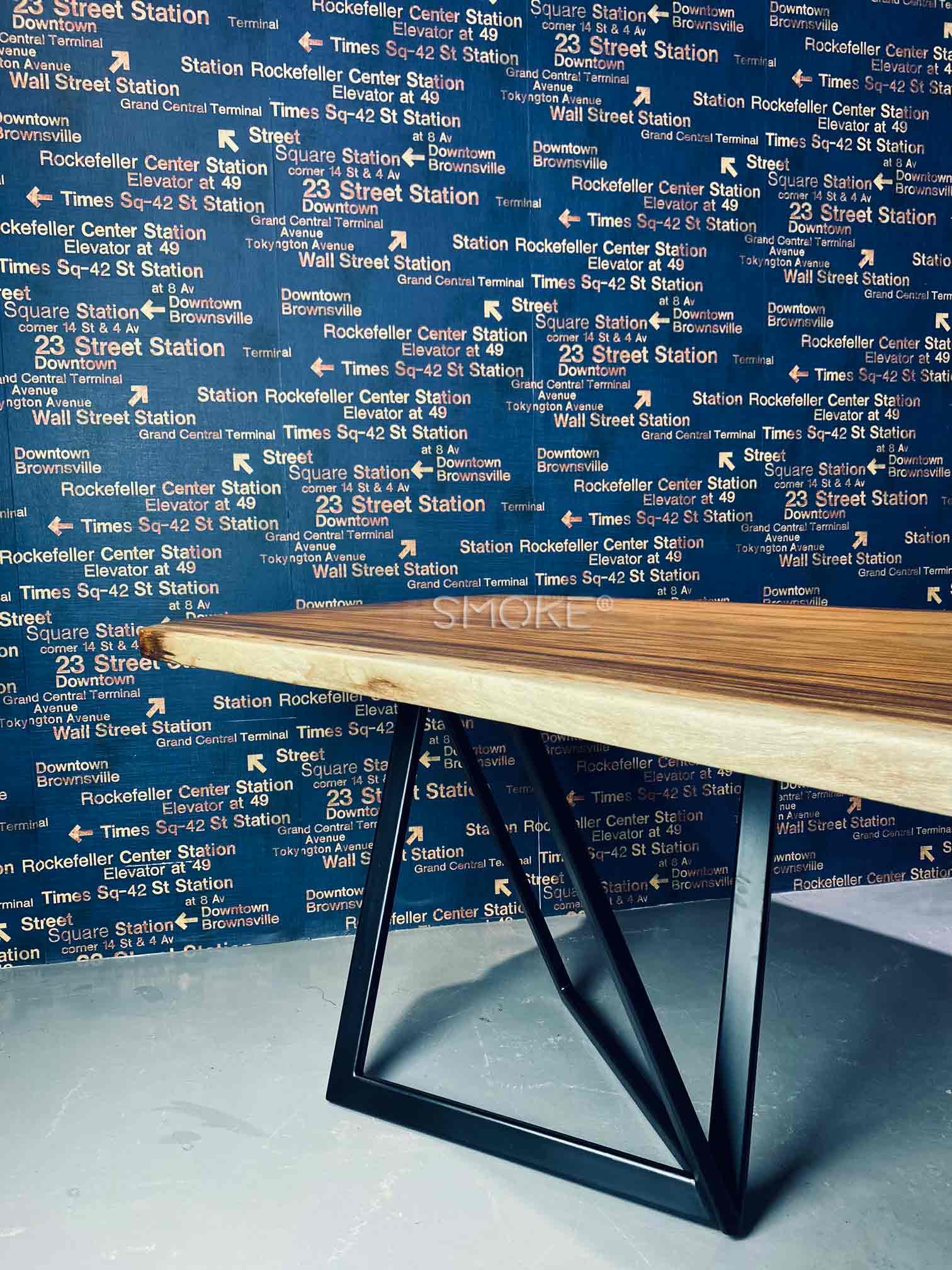wooden live edge dining table