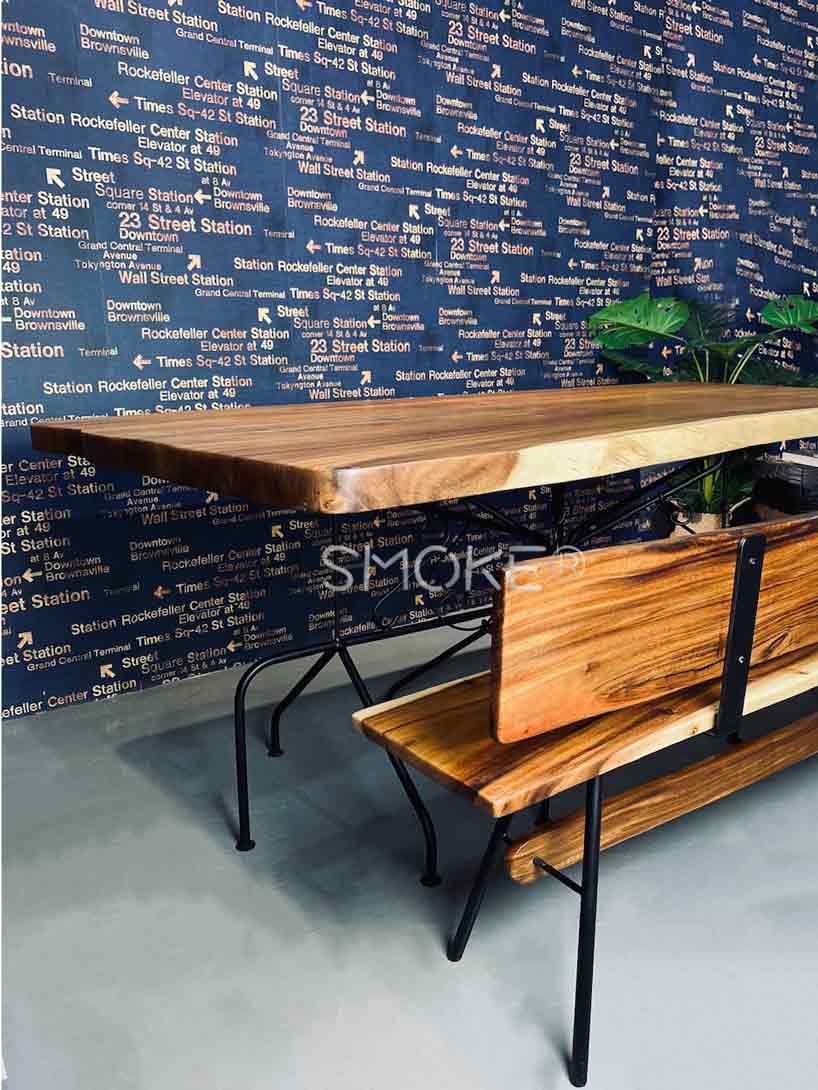 dining table and bench