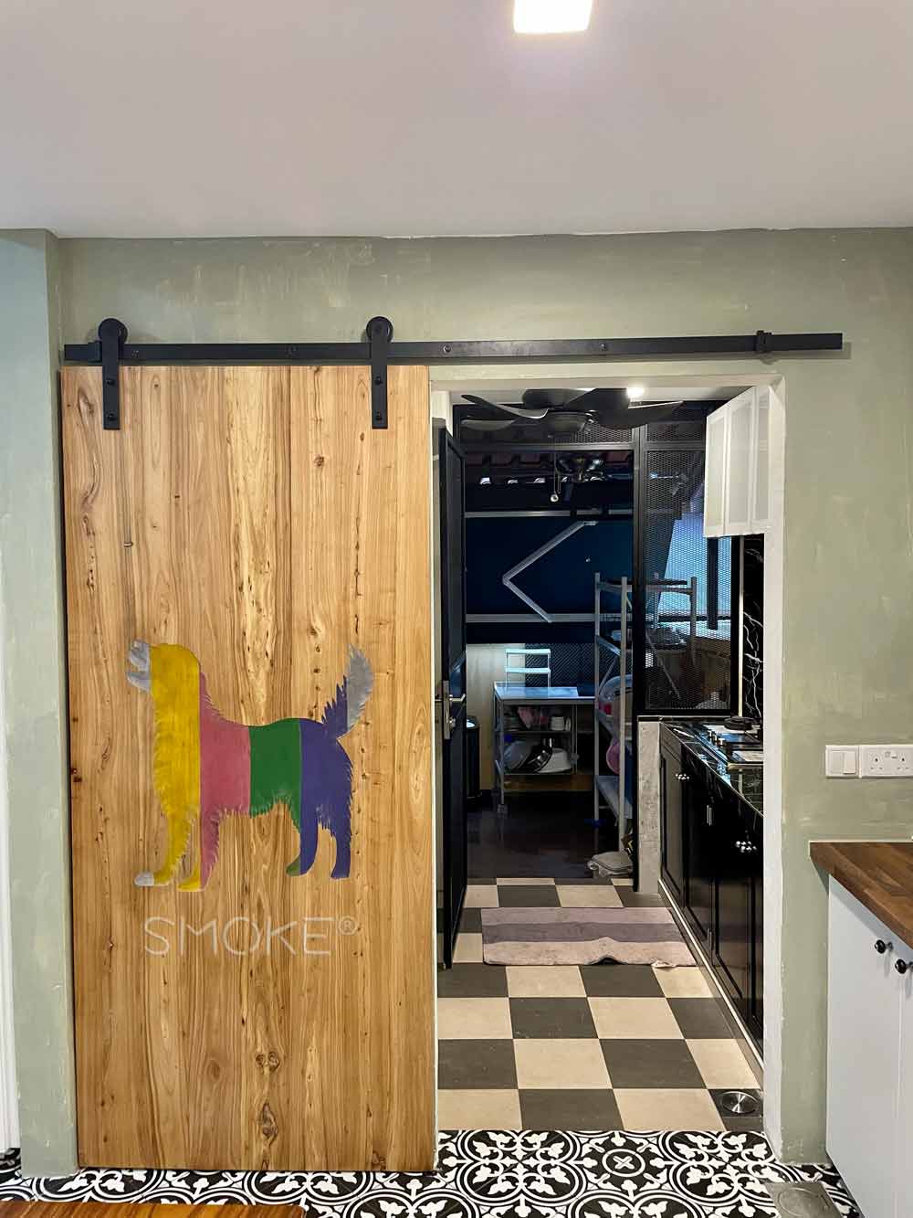 sliding wooden door