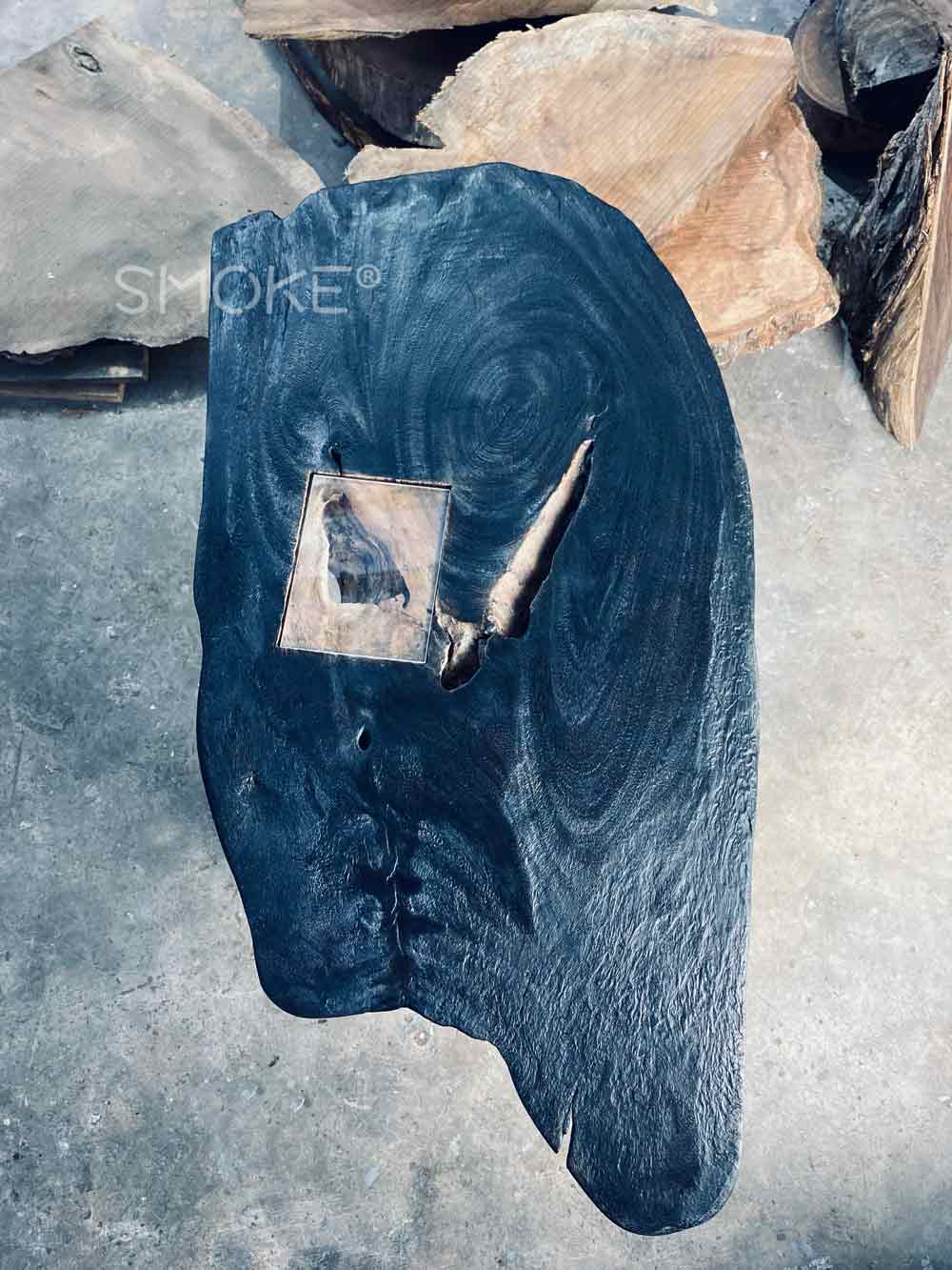 live edge wooden table