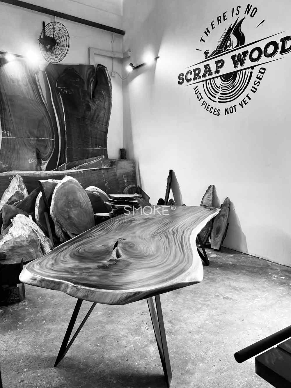Live edge wooden table