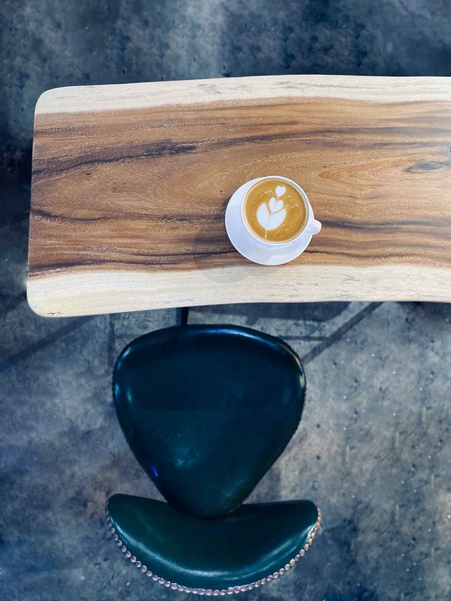 artisanal coffee on console table