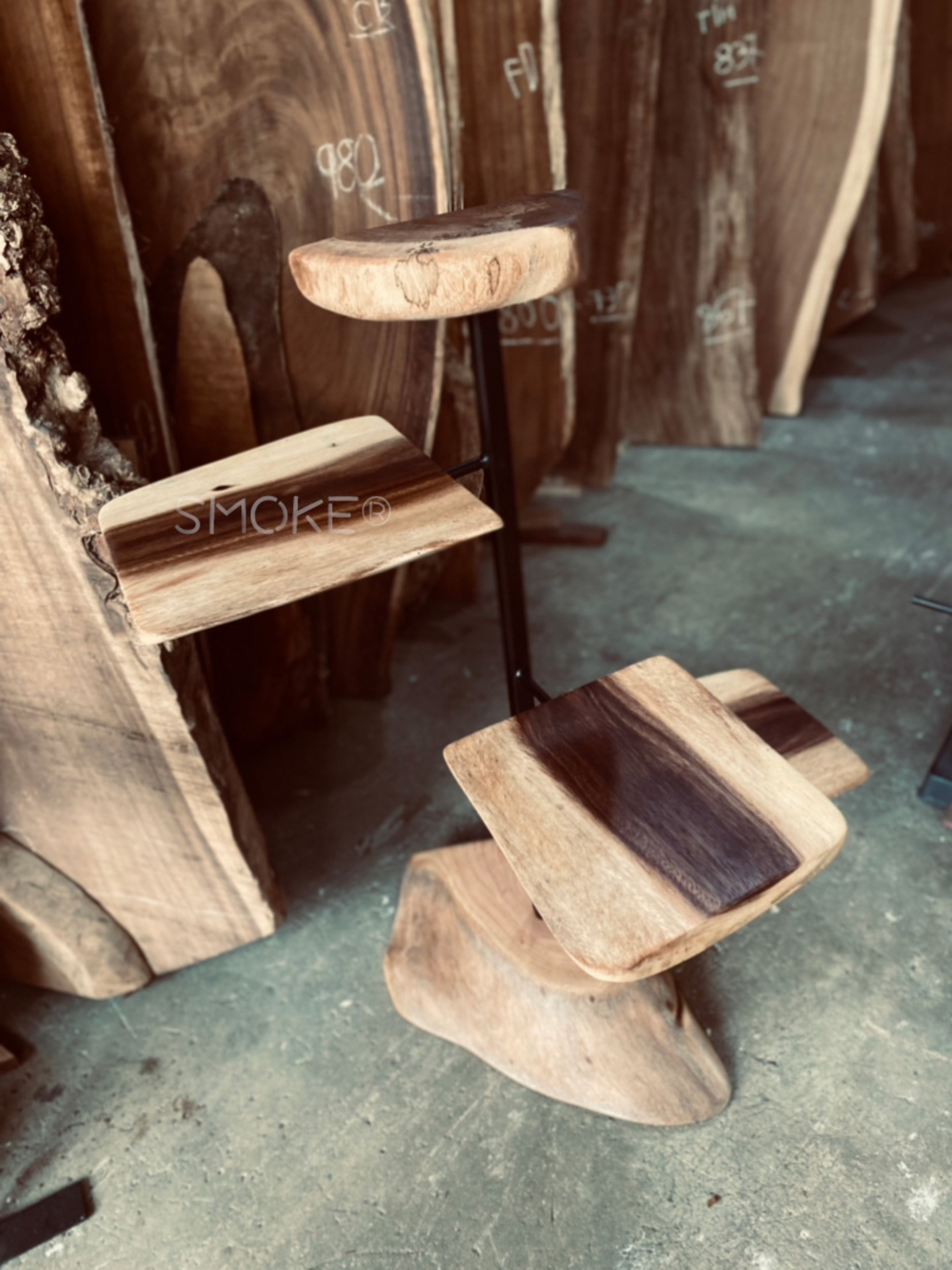 Designer reclaimed Singapore wood stand planter display home accessories