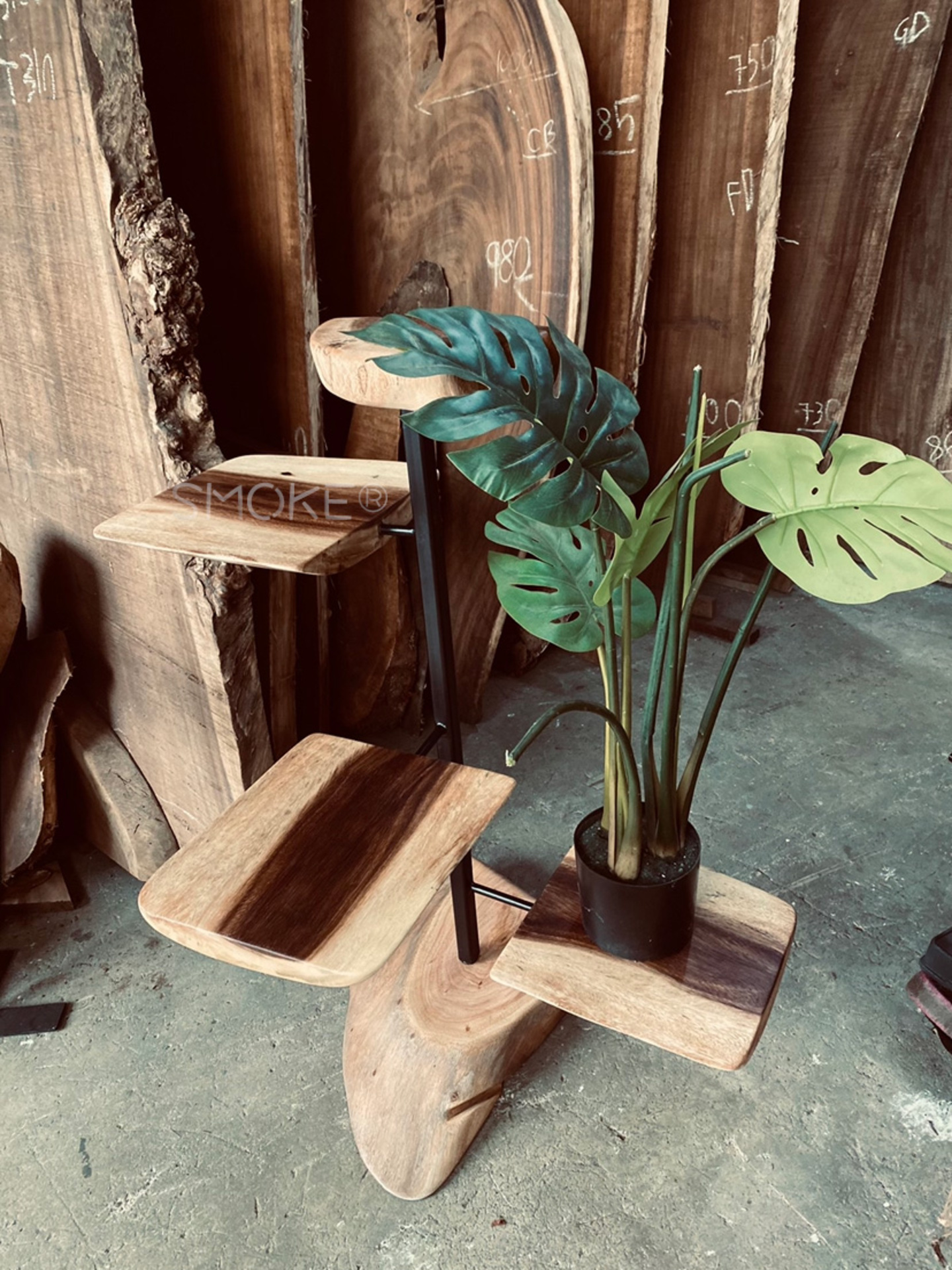 Customize designer bespoke wooden planter stand Singapore