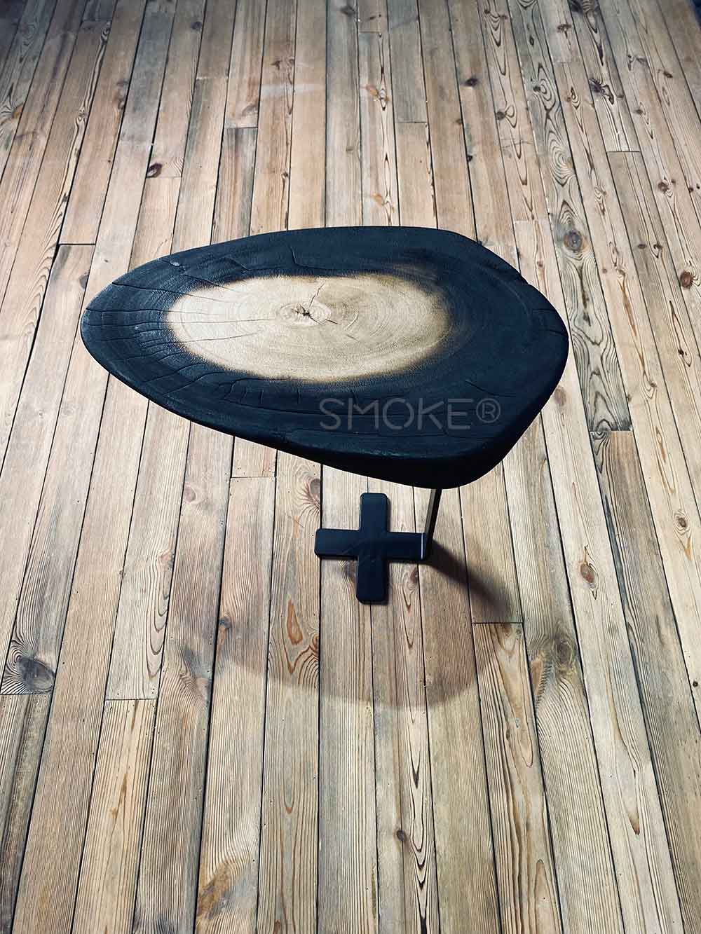 shou sugi ban side table