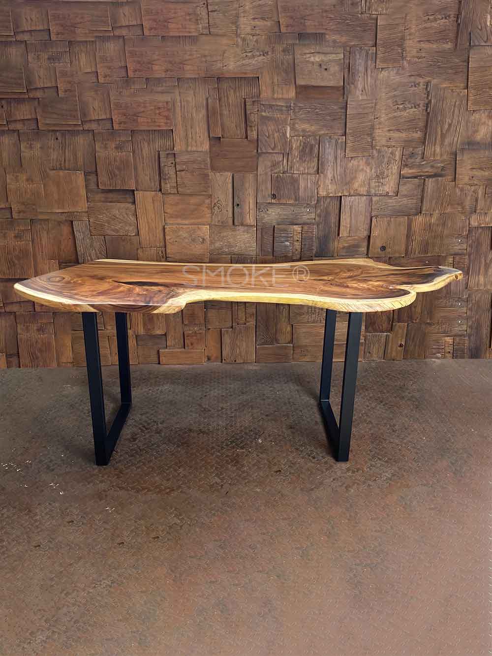 Wooden Dining Table with Metal Legs