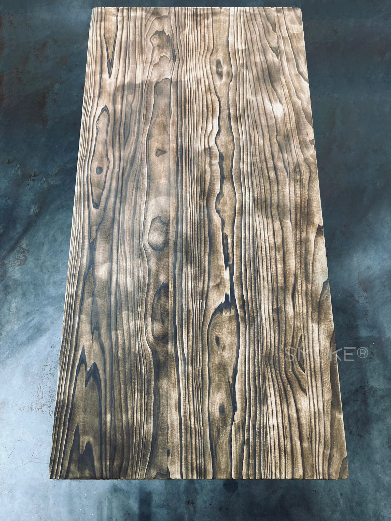 Shou Sugi Ban texture dining table