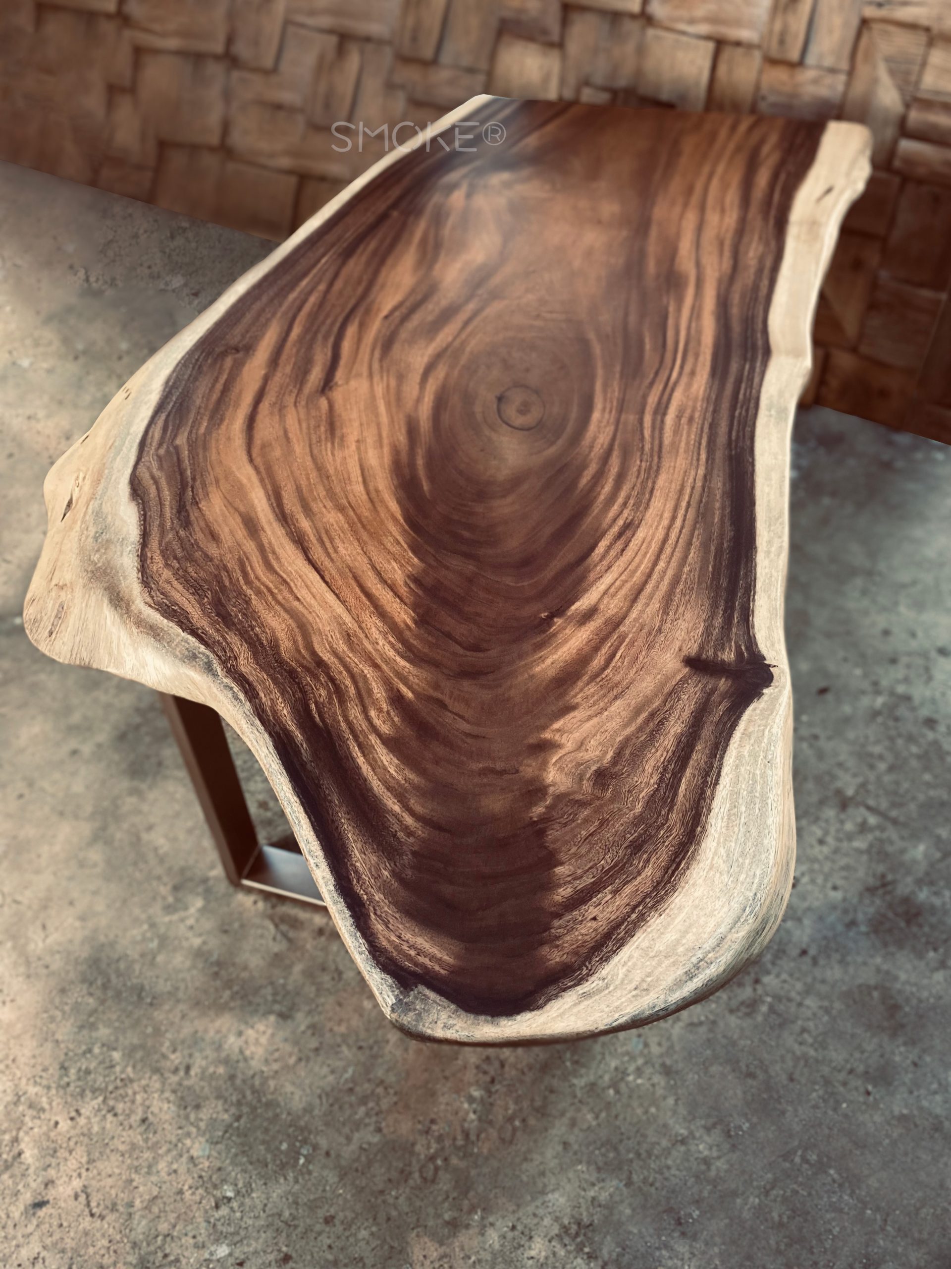 Custom Live Edge South American Walnut Wooden Dining Table